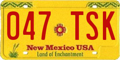 NM license plate 047TSK
