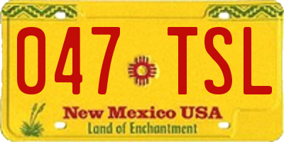NM license plate 047TSL
