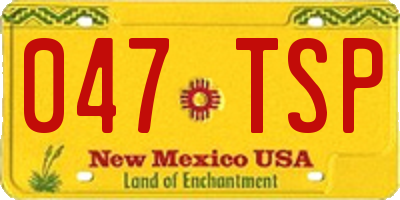 NM license plate 047TSP