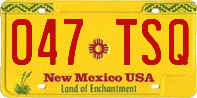 NM license plate 047TSQ