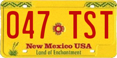 NM license plate 047TST