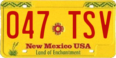 NM license plate 047TSV