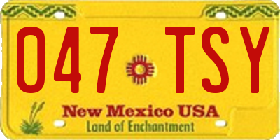 NM license plate 047TSY