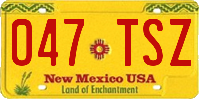 NM license plate 047TSZ