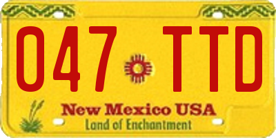 NM license plate 047TTD