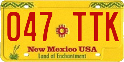 NM license plate 047TTK