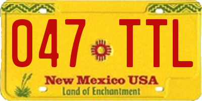 NM license plate 047TTL