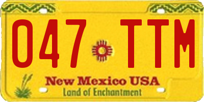 NM license plate 047TTM
