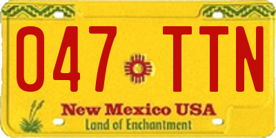 NM license plate 047TTN