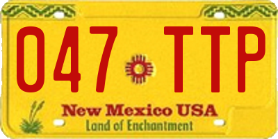 NM license plate 047TTP