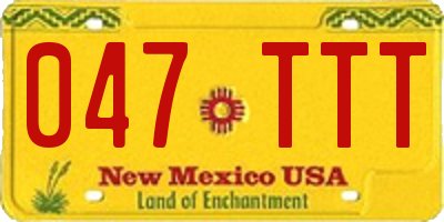 NM license plate 047TTT