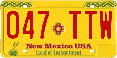 NM license plate 047TTW