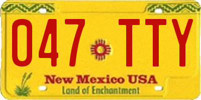 NM license plate 047TTY