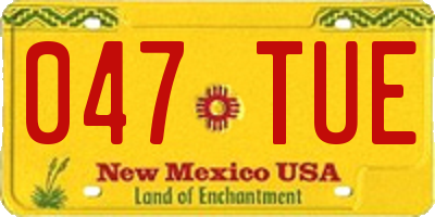 NM license plate 047TUE