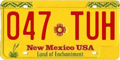 NM license plate 047TUH
