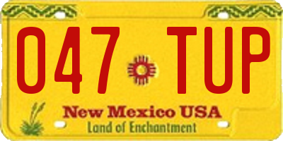 NM license plate 047TUP