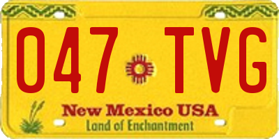 NM license plate 047TVG