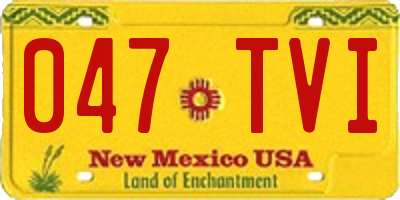 NM license plate 047TVI