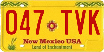 NM license plate 047TVK