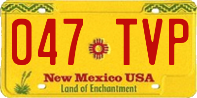 NM license plate 047TVP