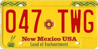 NM license plate 047TWG