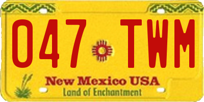 NM license plate 047TWM