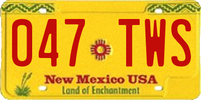 NM license plate 047TWS