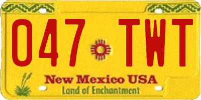 NM license plate 047TWT