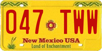 NM license plate 047TWW