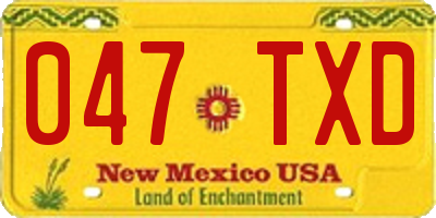 NM license plate 047TXD