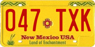 NM license plate 047TXK