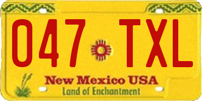 NM license plate 047TXL