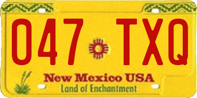 NM license plate 047TXQ