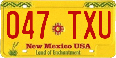 NM license plate 047TXU