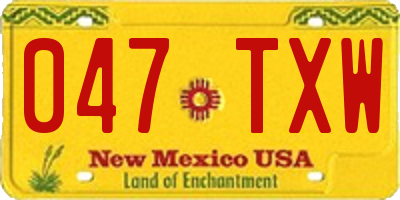 NM license plate 047TXW