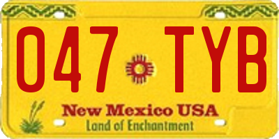NM license plate 047TYB