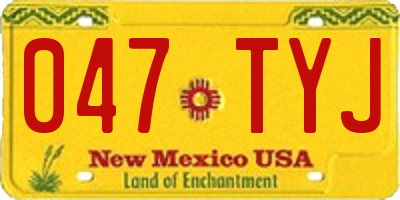 NM license plate 047TYJ