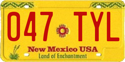 NM license plate 047TYL