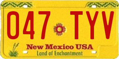 NM license plate 047TYV