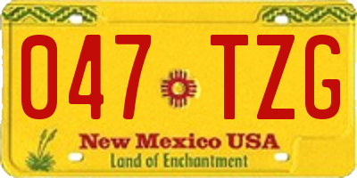 NM license plate 047TZG