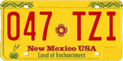 NM license plate 047TZI