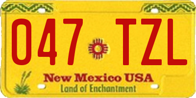 NM license plate 047TZL