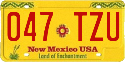 NM license plate 047TZU