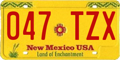 NM license plate 047TZX