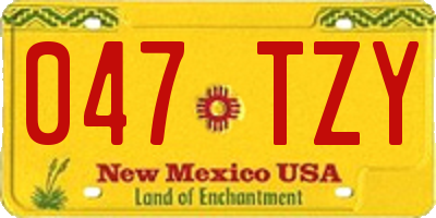 NM license plate 047TZY