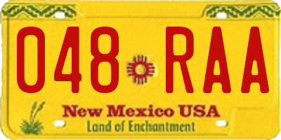 NM license plate 048RAA