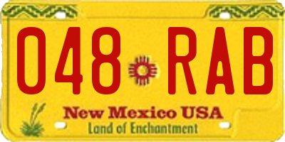 NM license plate 048RAB