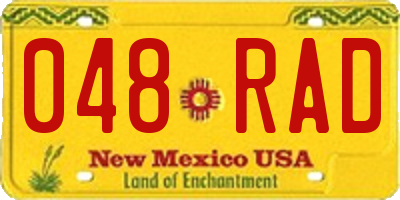 NM license plate 048RAD