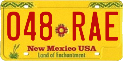 NM license plate 048RAE