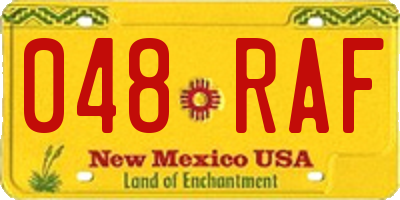 NM license plate 048RAF